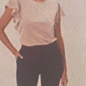 Ann Taylor Velvet Flutter Sleeve Top